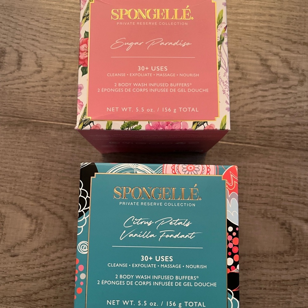 Spongellé Body Wash Infused Buffers Set. Two boxes of 2. 4 sponges total.